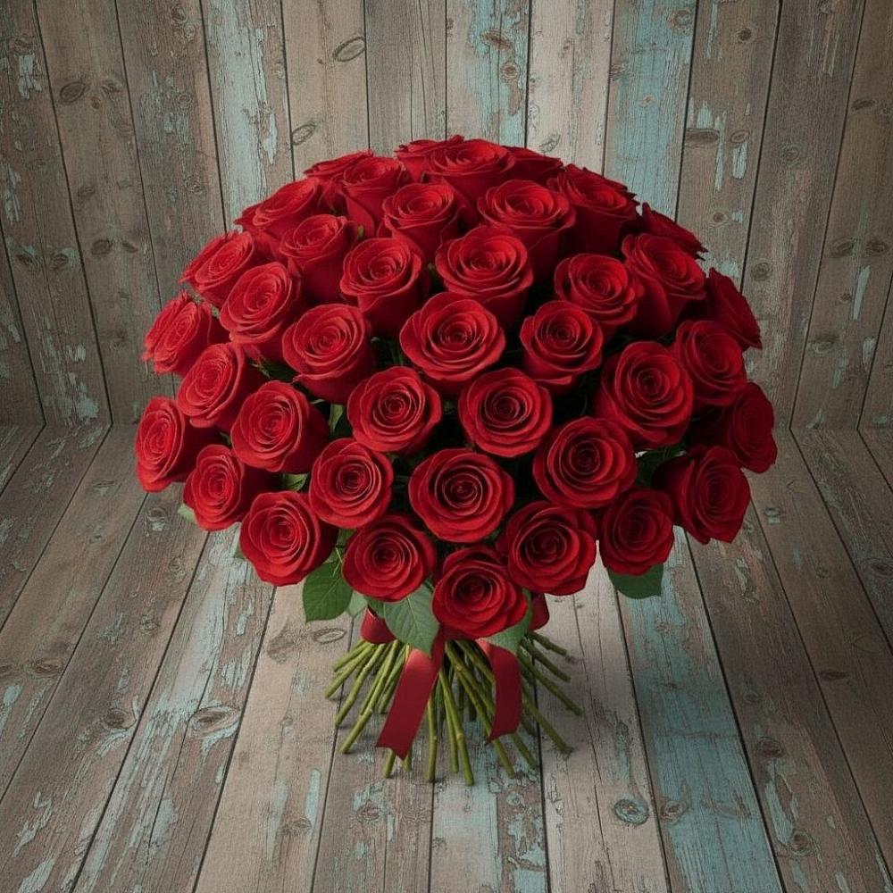 Букет 55 Красных роз Фридом в Назарьево