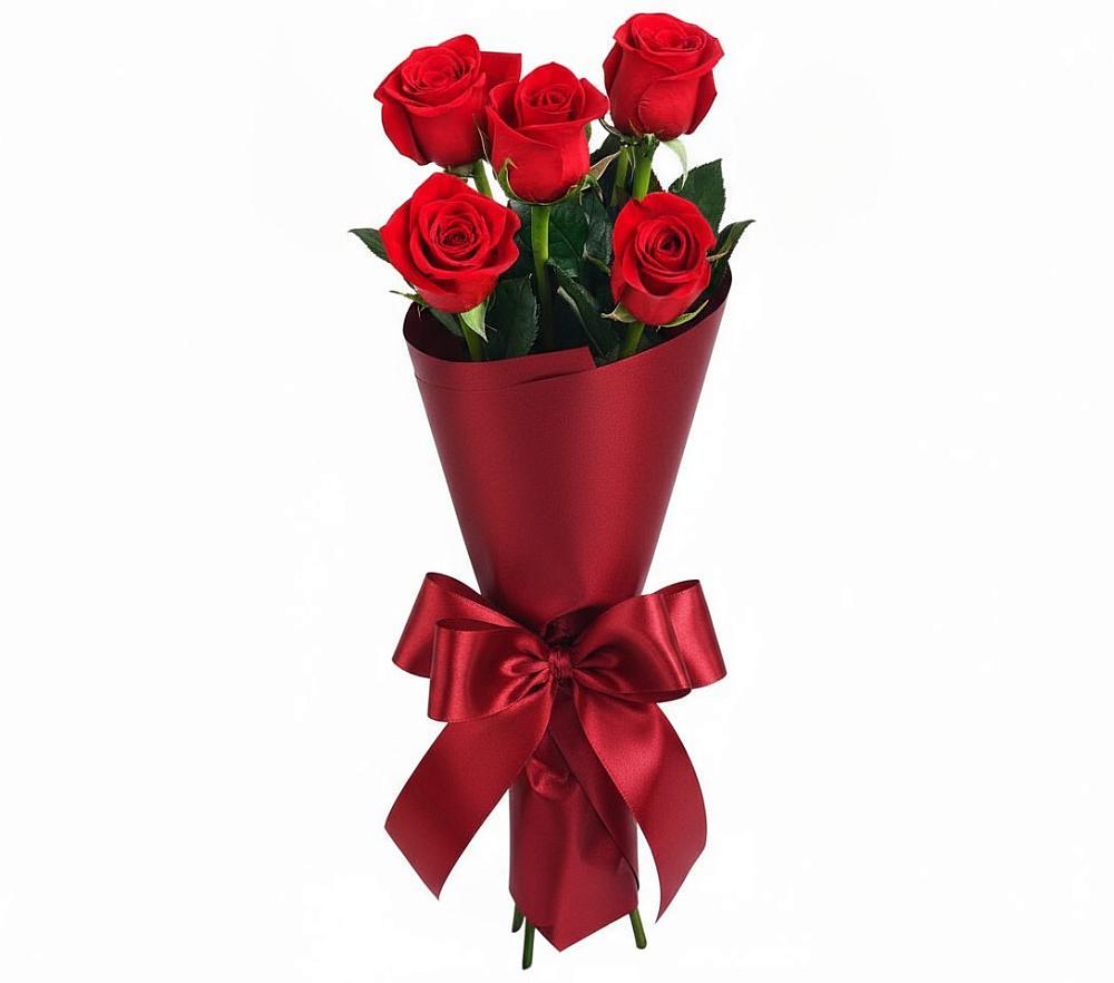 Букет 5 Красных роз Эдлесс Лав в Назарьево