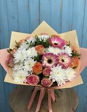 Букет цветов из:  Розы, Герберы и Хризантемы в Назарьево