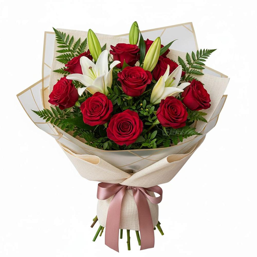 Букет цветов из: Лилии и Розы в Назарьево