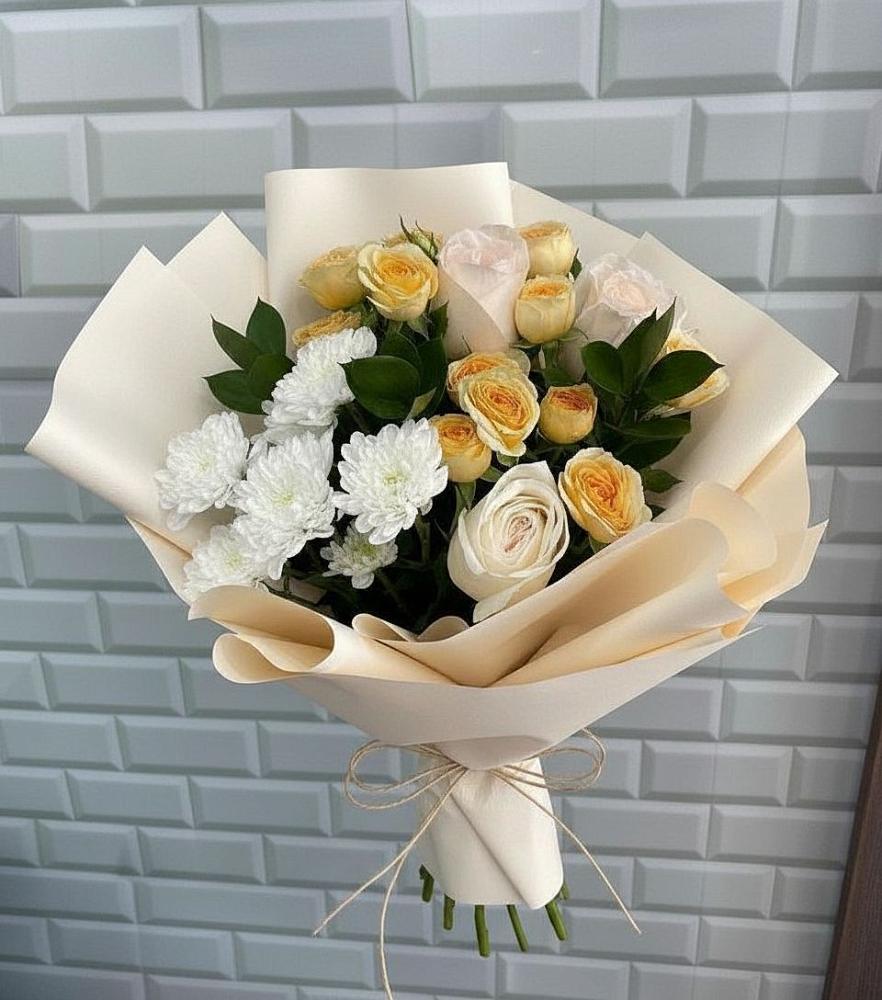 Букет цветов из: Розы и Хризантемы в Назарьево