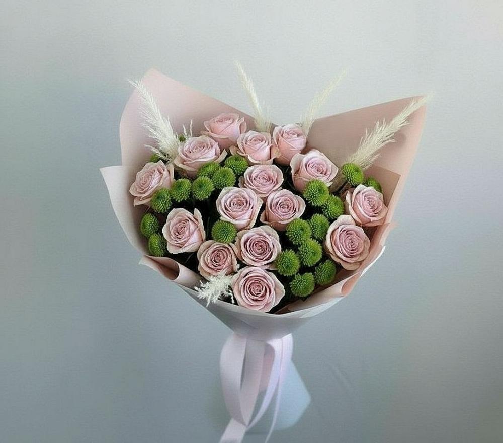 Букет цветов из: Розы и Хризантемы в Назарьево