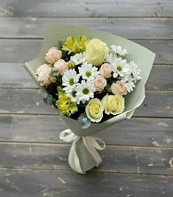Букет цветов из:  Альстромерии, Розы и Хризантемы в Назарьево