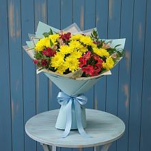 Букет цветов из:  Альстромерии и Хризантемы в Назарьево